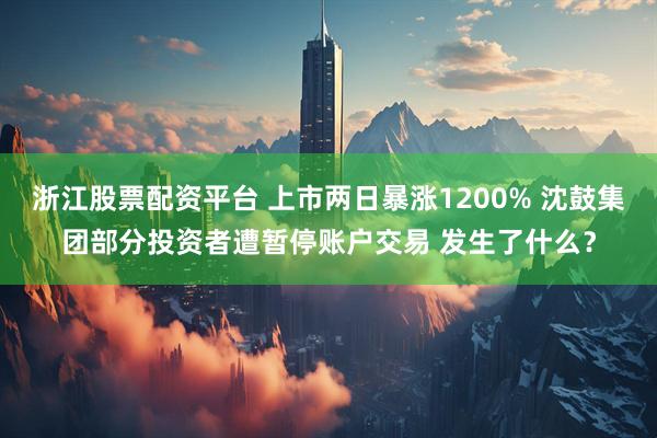 浙江股票配资平台 上市两日暴涨1200% 沈鼓集团部分投资者遭暂停账户交易 发生了什么？